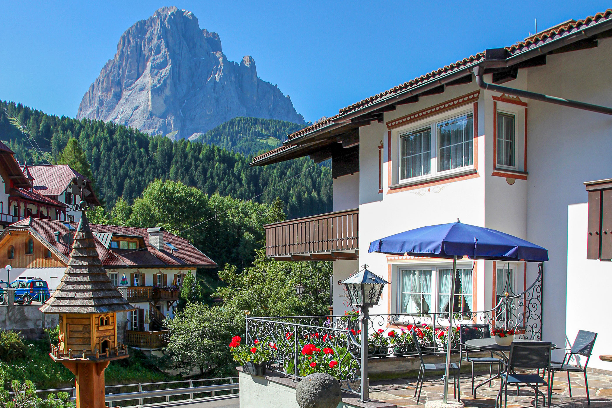 View on the Sassolungo from the balcony