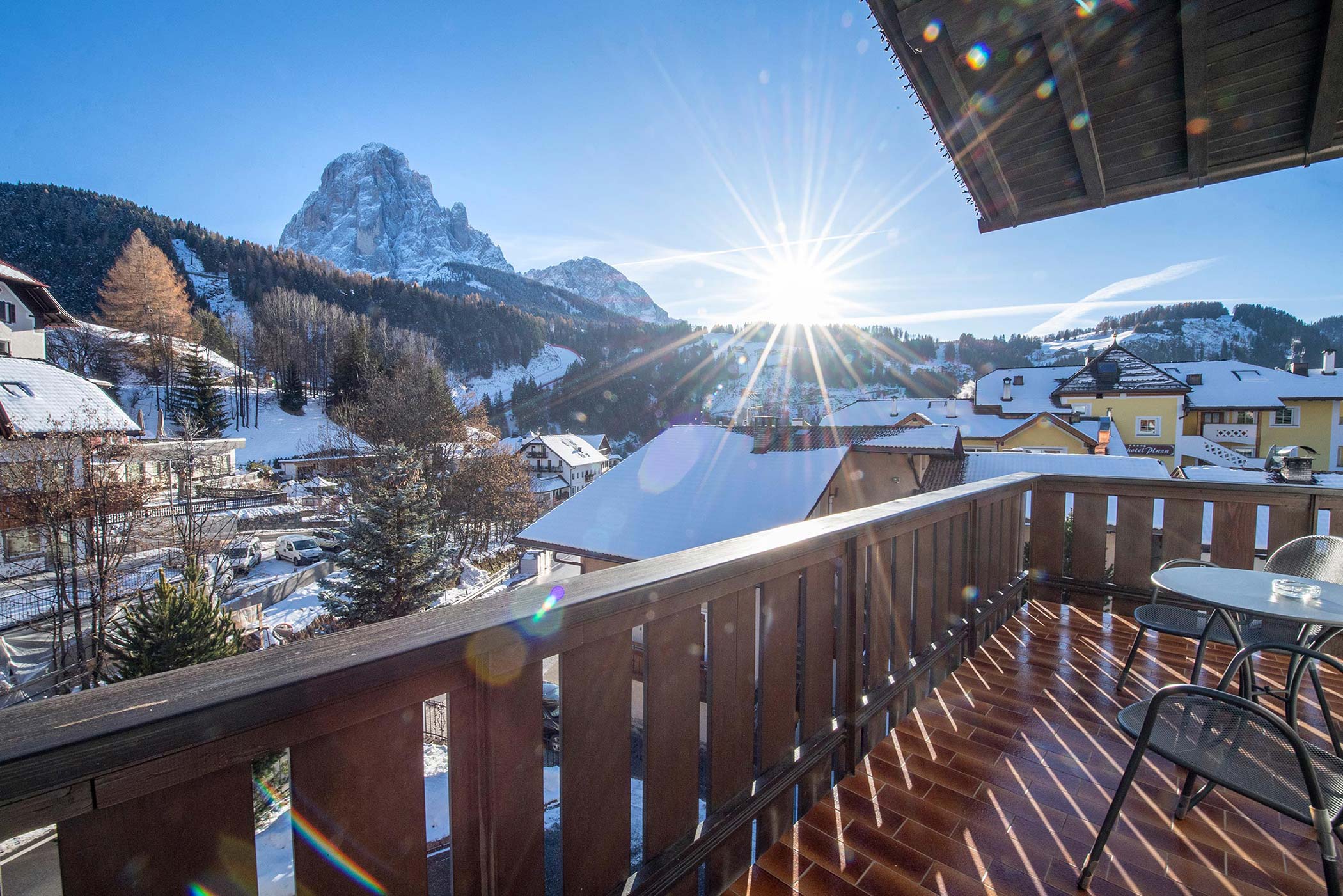 View on the Sassolungo from the Rooms